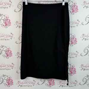 Tight rope skirt lace trim Black Women's Straight Skirt - Classic Minimal Style